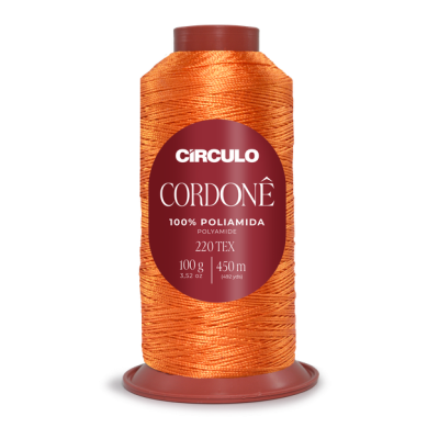 Cone de fio laranja CORDONÊ 100% poliamida 220 TEX 100 g 450 m