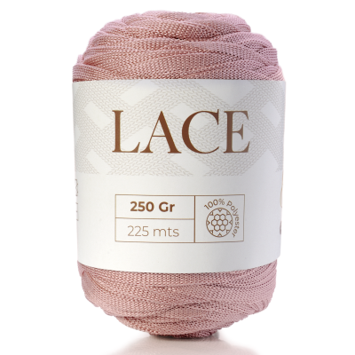 Fio de malha rosa claro com rótulo branco