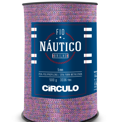 Rolo de fio náutico brilhante multicolorido com etiqueta azul da marca CÍRCULO