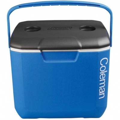 Frigorífico portátil azul e preto Coleman com design simples