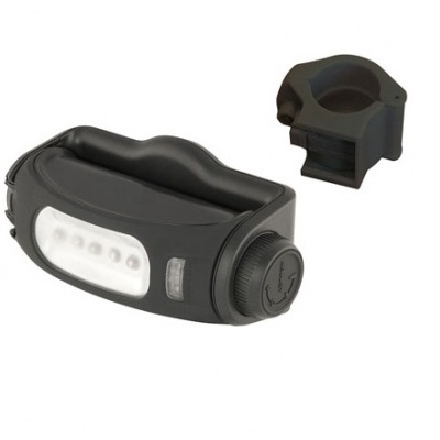 Luz de bicicleta preta com LEDs e suporte