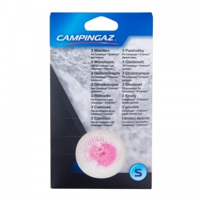 Pacote de 3 mantas para isqueiro Campingaz, embalagem azul e branca com texto multilíngue