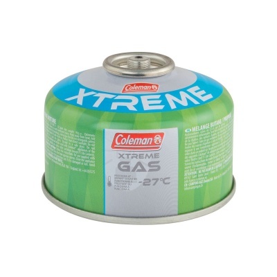 Lata de gás Coleman XTREME GAS verde, azul e cinza