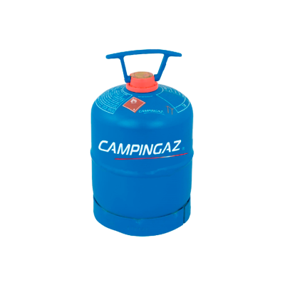 Botija de gás azul CAMPINGAZ com tampa vermelha e pega azul
