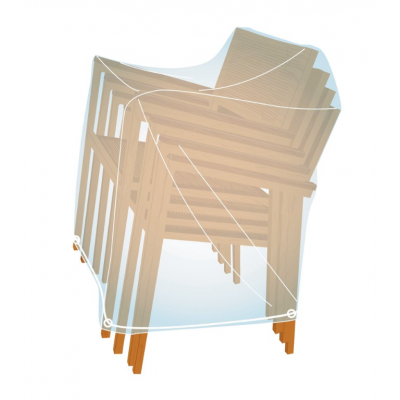 Cadeira de madeira clara com contorno azul translúcido