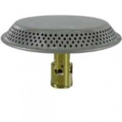 Queimador de gás metálico cinza com base dourada