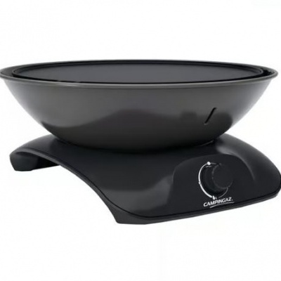 Balança de cozinha preta com tigela circular e mostrador ajustável