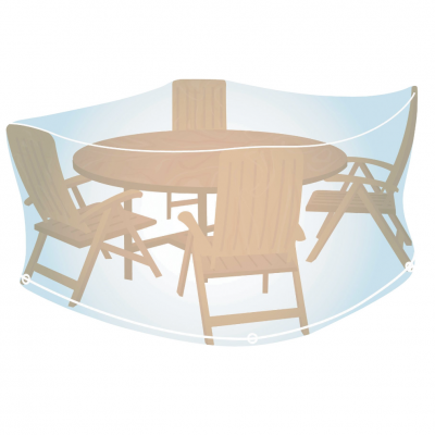 Capa transparente para proteção de mesa e cadeiras de jardim em madeira