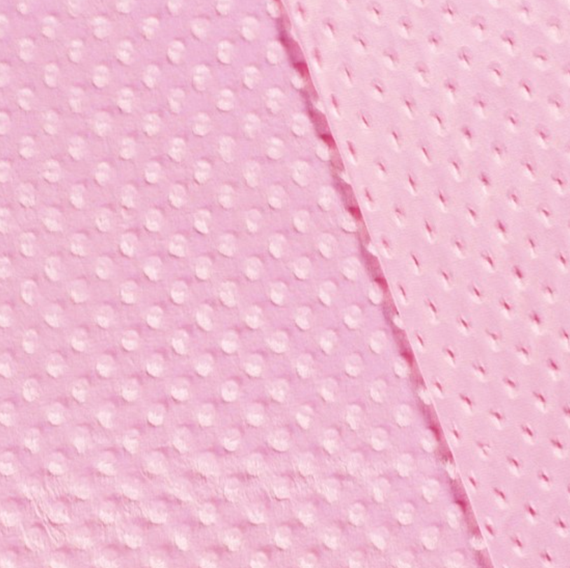Minky rosa bebé Tecido cor-de-rosa texturizado com padrão em relevo