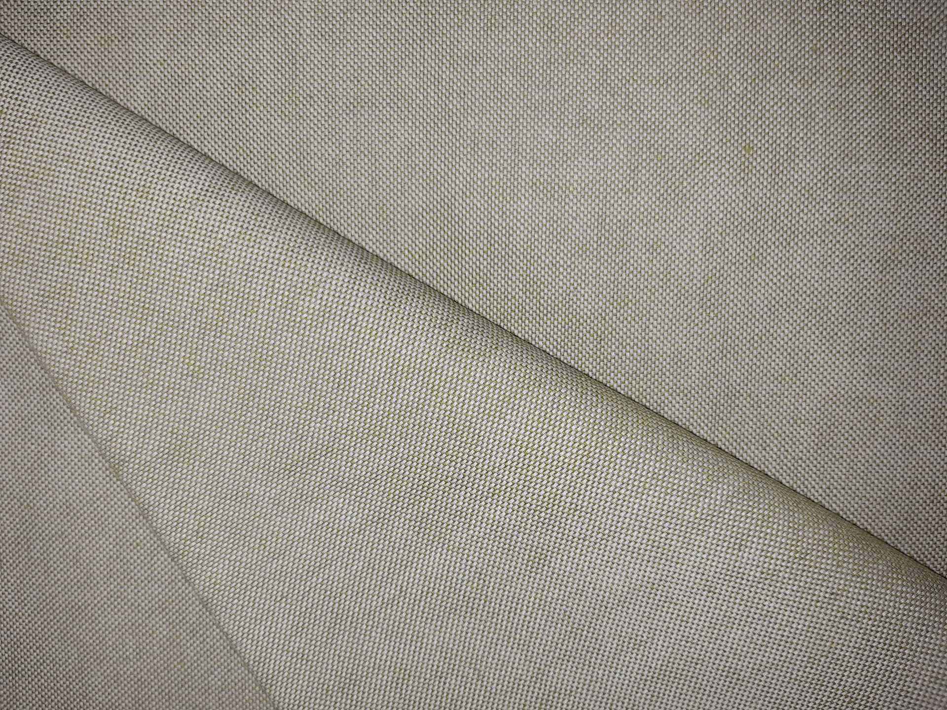 Linho Alentejano Verde tecido bege claro com textura fina e lisa