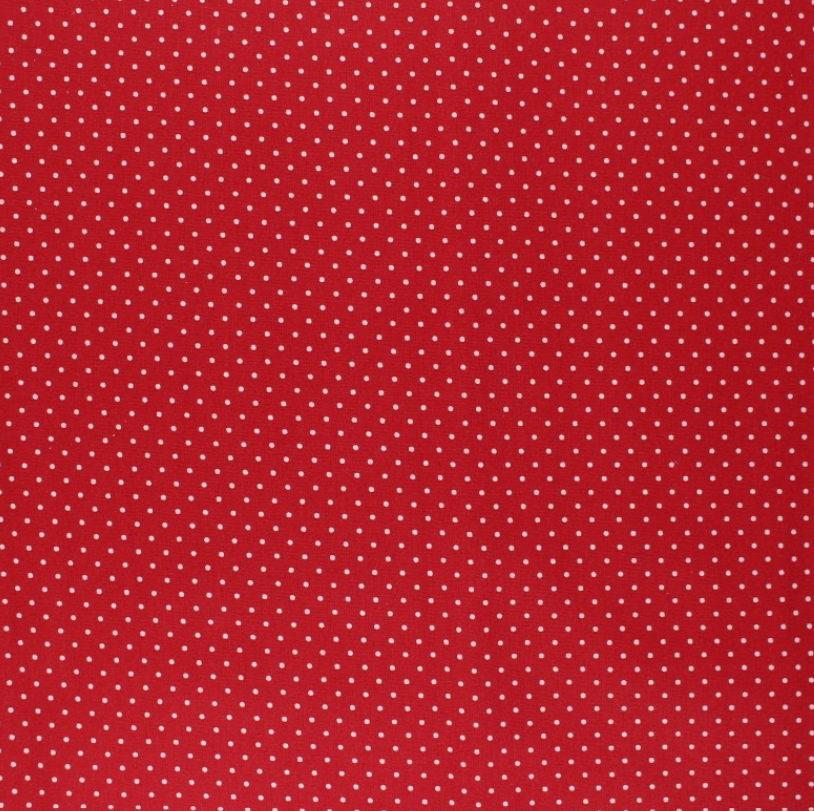 Pintinhas Vermelhas - Poppy Tecido vermelho com pequenos pontos brancos