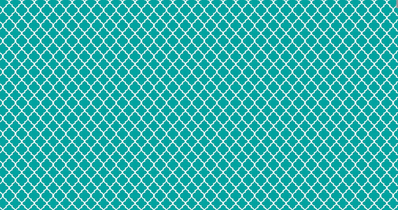 Mini Vitral Azul Turquesa Padrão geométrico de losangos brancos sobre fundo azul-turquesa