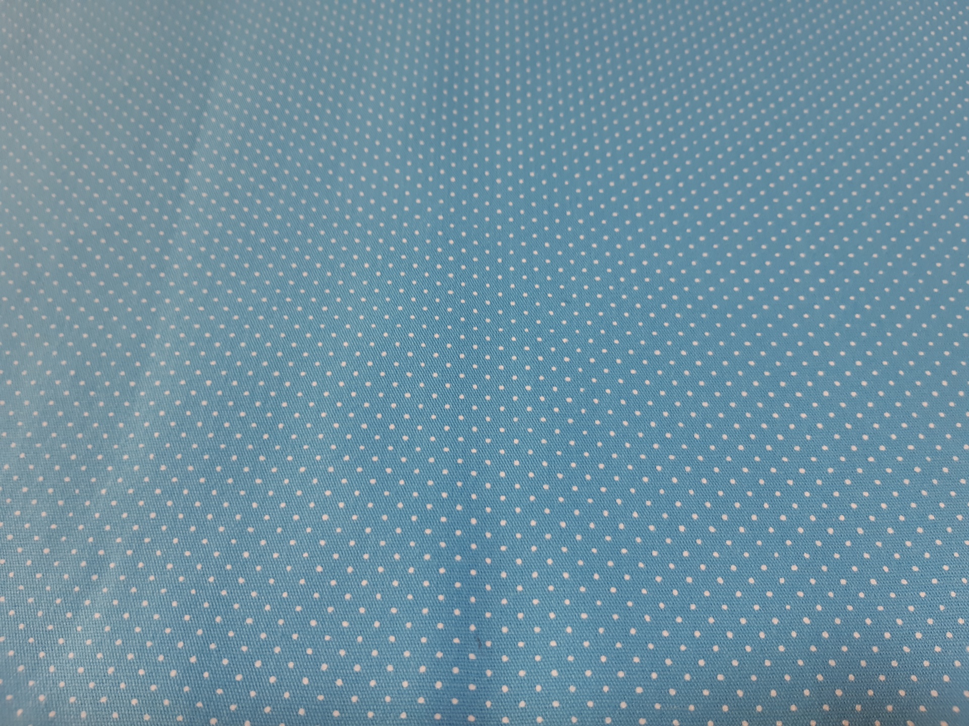 Micro Poá Azul Campestre Tecido azul com pequenos pontos brancos uniformes