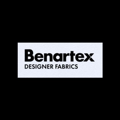 Logótipo Benartex Designer Fabrics em preto sobre fundo branco texturizado