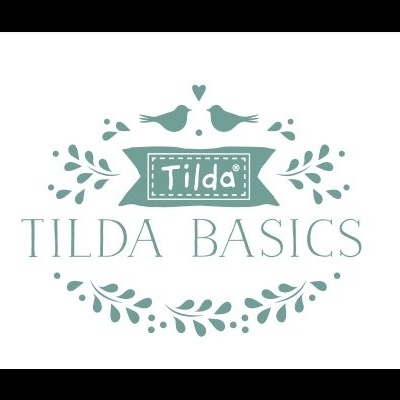 Logotipo Tilda Basics com pássaros e folhas verdes