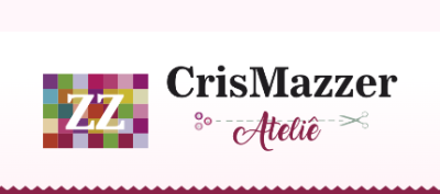 Logotipo da CrisMazzer Ateliê com padrão colorido e letras ZZ