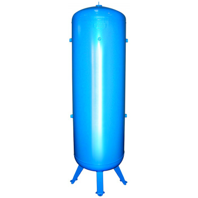 Reservatório de pressão azul com quatro pés de apoio