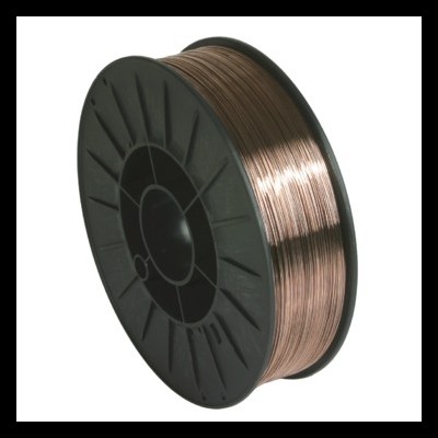 Carretel de fio metálico de cor cobre em suporte preto