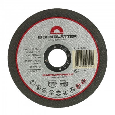 Disco de corte cinza e vermelho da marca EISENBLÄTTER para cortar aço