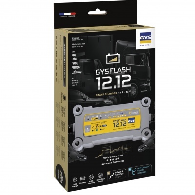 Embalagem de carregador inteligente GYSFLASH 12.12 para baterias 12V 12A