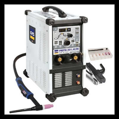 Máquina de soldar PROTIG 201 L AC/DC GYS com cabos e acessórios