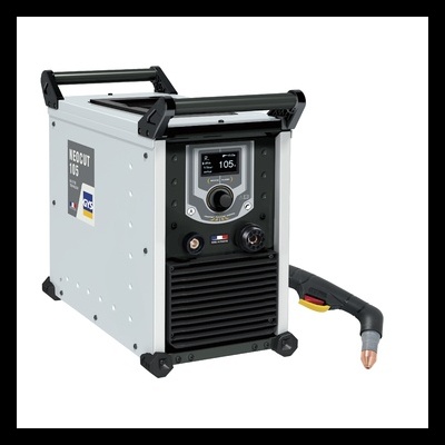 Soldadora MIG/MAG FGS NEON 115 cinza e preta com visor digital e cabo de controlo