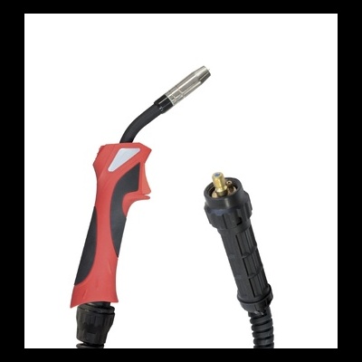 Mango de soldadura com cabo flexível vermelho e preto