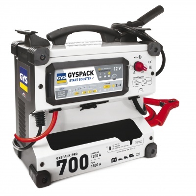 Carregador e arrancador de baterias GYSPACK PRO 700 12V com cabos