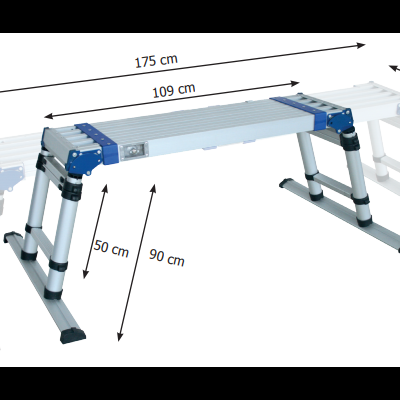 Banco de trabalho dobrável de alumínio com medidas
