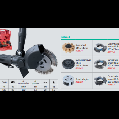 Conjunto de ferramenta elétrica com várias escovas e caixa vermelha