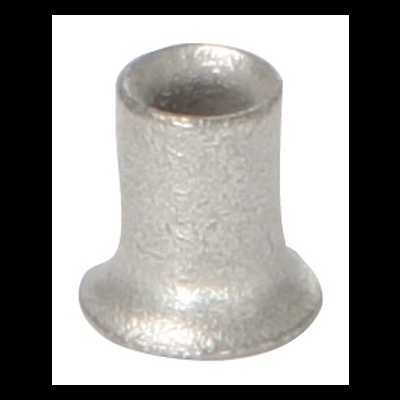 Peça metálica cilíndrica prateada com base rebaixada