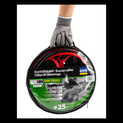 Cabo de arranque GYS embalagem redonda com pega, preto e vermelho