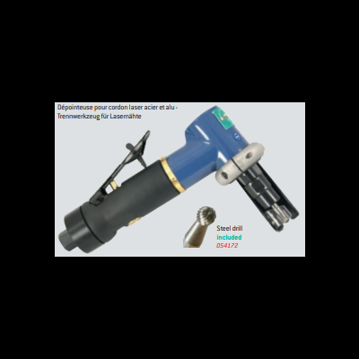 Depointeuse para cordão laser azul e preto com broca incluída e texto em francês e inglês