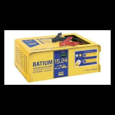 Carregador eletrónico de baterias BATIUM amarelo com garras preta e vermelha
