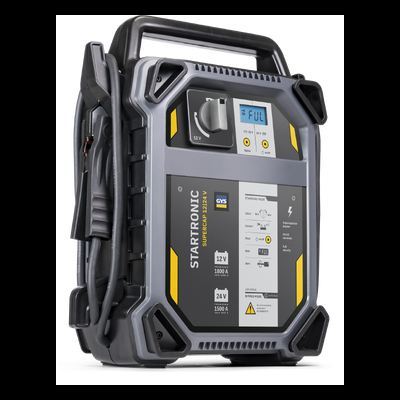 Carregador de bateria Starttronic Sustarcar 12-24 V cinza e preto com visor digital e cabos