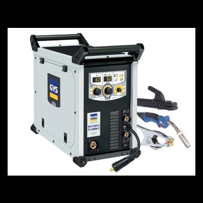 Máquina de soldar GYS MULTI TIG 2000-C cinza com cabos e acessórios