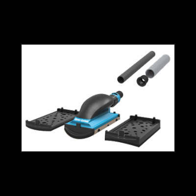 Kit de limpeza de piscina com aspirador azul e preto e acessórios cinza