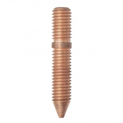 Parafuso metálico com rosca dupla em tom cobre