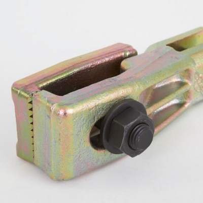 Braçadeira metálica iridescente com parafuso e anel de segurança