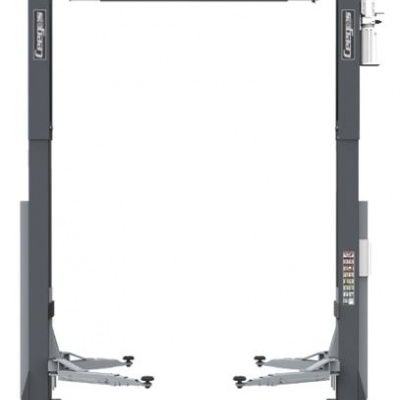 Elevador de automóveis metálico cinza escuro com braços ajustáveis cinza claro