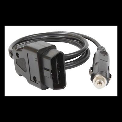Cabo adaptador OBD-II preto com conector de isqueiro