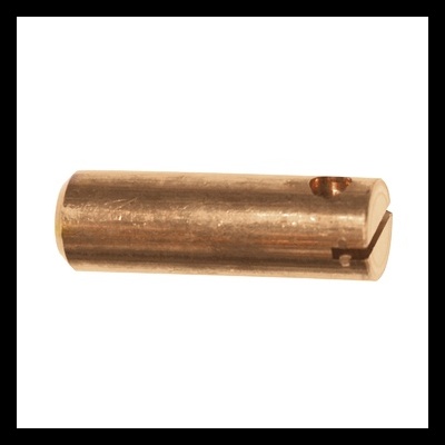 Pino metálico cilíndrico cobre com ranhura e furo