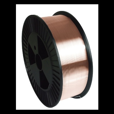 Rolo de arame soldador de cobre num carretel preto