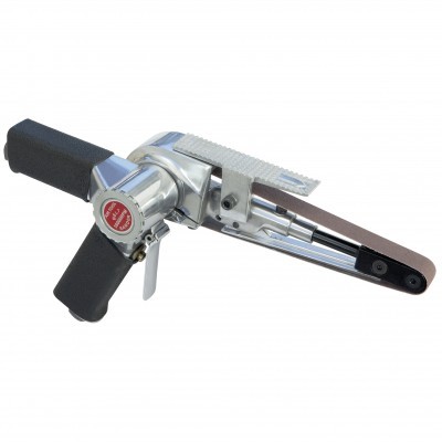 Lixadora de fita portátil metal cromado e pega preta