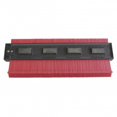 Calibrador de contorno com base vermelha e régua preta