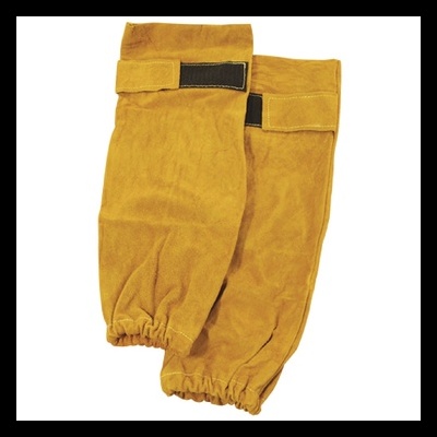 Par de manoplas amarelas tipo camurça com fecho de velcro