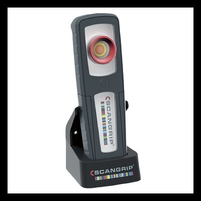 Luz de trabalho portátil SCANGRIP cinza escuro com suporte preto