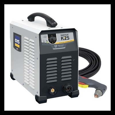 Máquina de corte por plasma GYS EASY CUT K25 portátil branca e cinzenta com tocha