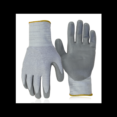 Par de luvas cinza com punho elástico e revestimento antiderrapante