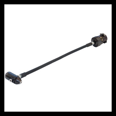 Cabo preto com extremidades metálicas